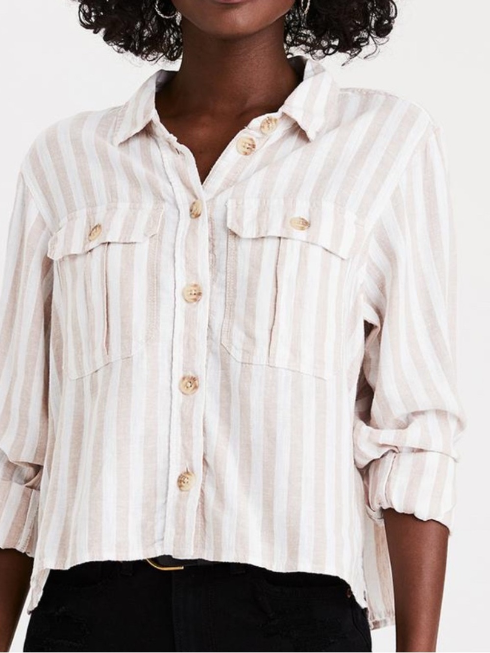 Linen Button Down Top- American Eagle